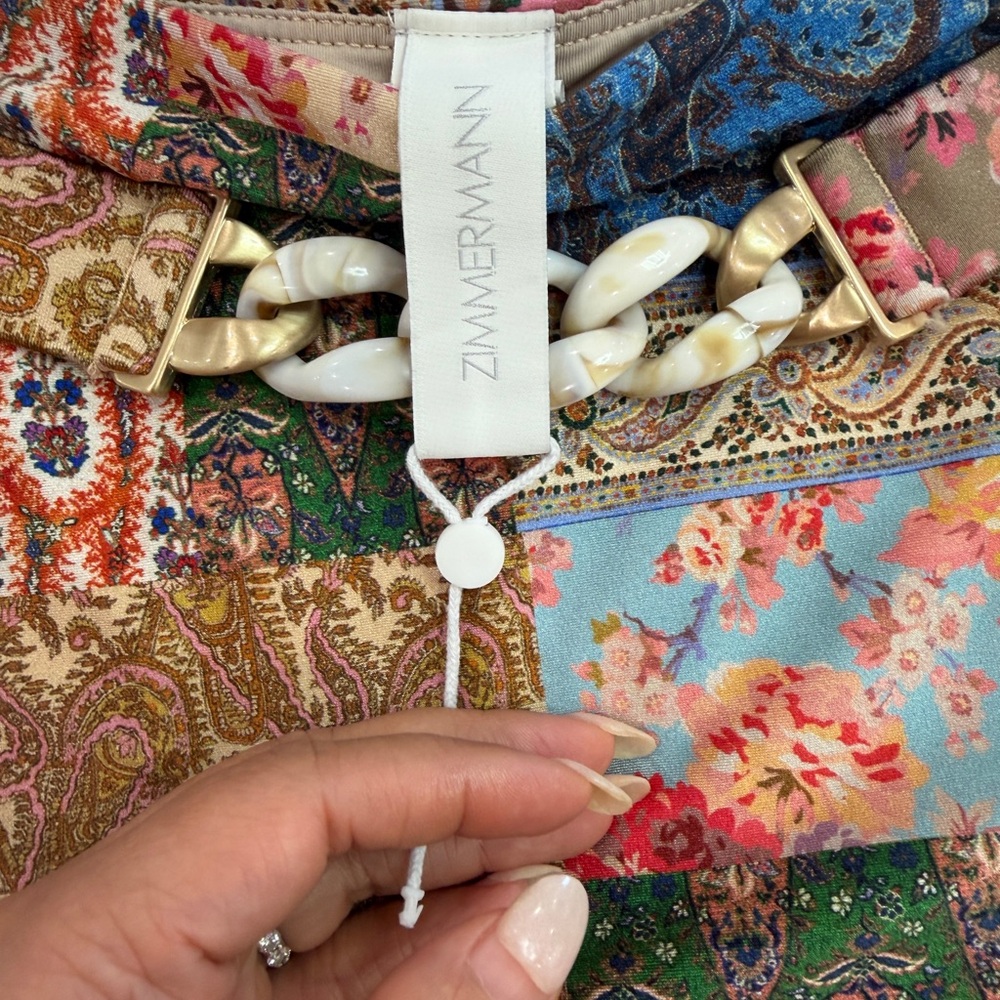 Zimmermann Colorful Patchwork Bikini Set Size 1 - image 2